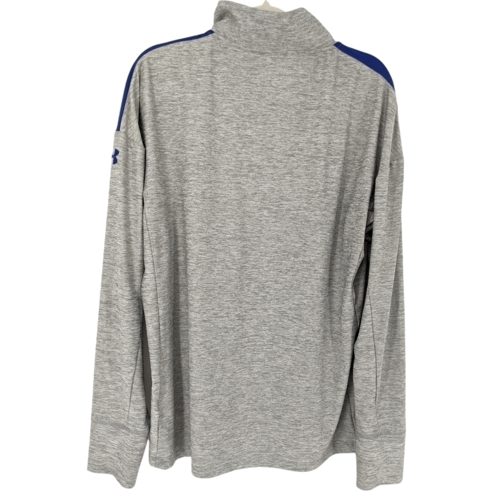 Under Armour UA Loose 1/2 Zip Pullover Long Sleeve Gray Blue Avalanche Fastpitch - Picture 2 of 10